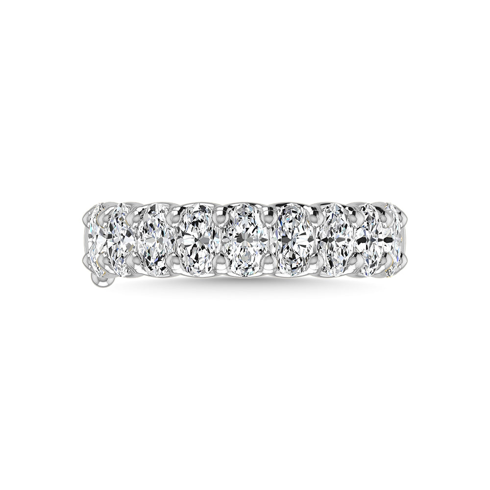 14K White Gold Diamond 1 3/4 Ct.Tw. Oval Shape Half Way Eternity Band