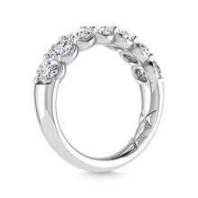 14K White Gold Diamond 2 1/4 Ct.Tw. Oval Shape Half way Wedding Band
