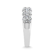 14K White Gold Diamond 2 1/4 Ct.Tw. Oval Shape Half way Wedding Band