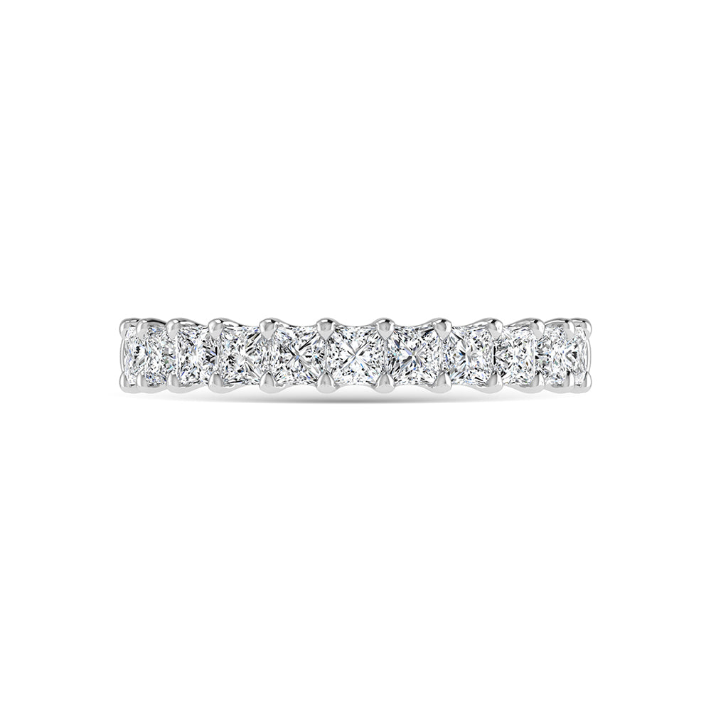 14K White Gold Diamond 1 Ct.Tw. Princess Shape Half Way Eternity Band