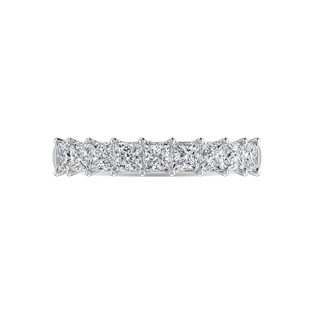 14K White Gold Diamond 1 1/3 Ct.Tw. Princess Shape Half Way Eternity Band