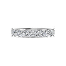 14K White Gold Diamond 1 1/3 Ct.Tw. Princess Shape Half Way Eternity Band