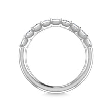 14K White Gold Diamond 1 1/3 Ct.Tw. Princess Shape Half Way Eternity Band