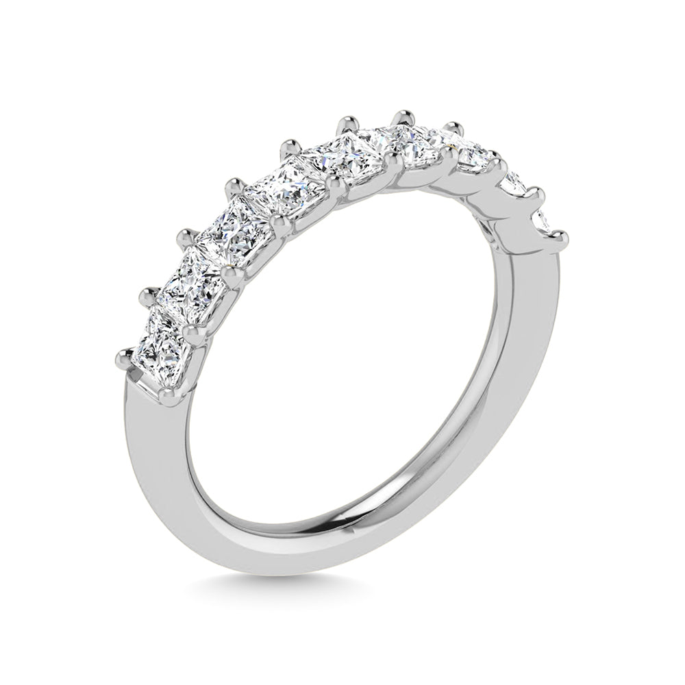 14K White Gold Diamond 1 3/4 Ct.Tw. Princess Shape Half Way Eternity Band