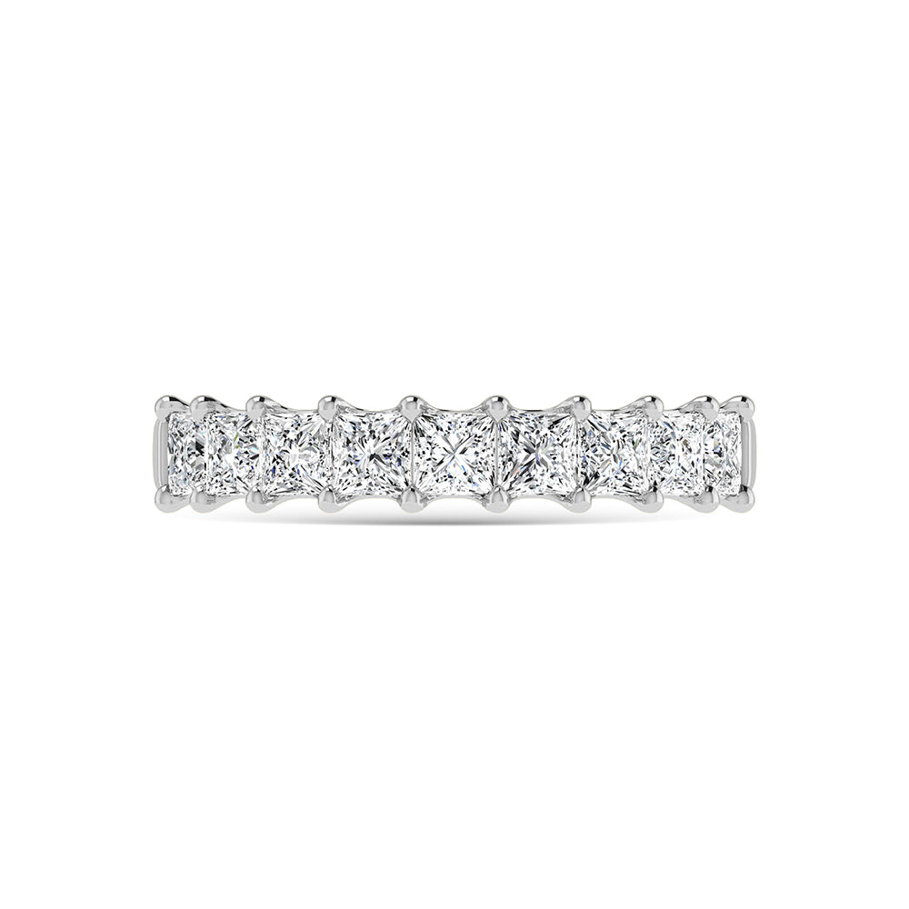 14K White Gold Diamond 1 3/4 Ct.Tw. Princess Shape Half Way Eternity Band