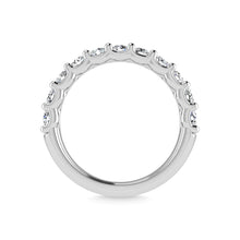 14K White Gold Lab Grown Diamond 1 1/10 Ct.Tw. Round Shape Half Way Wedding Band (size 6.5)