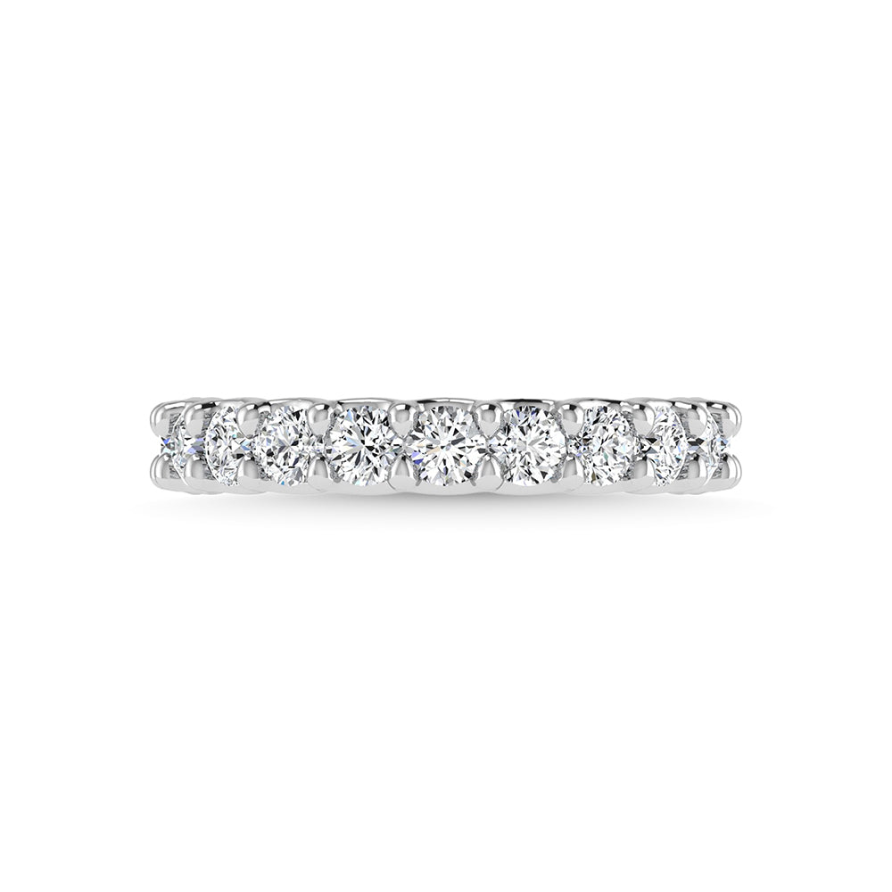 14K White Gold Diamond 1 Ct.Tw. Round Shape Half Way Eternity Band
