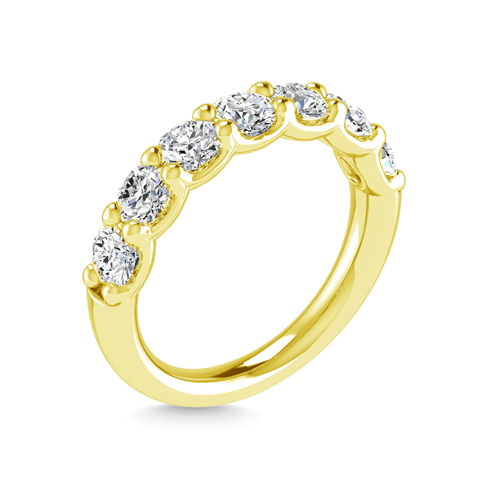 14K White Gold Diamond 1 1/10 Ct.Tw. Round Shape Half Way Wedding Band (size 6.5)