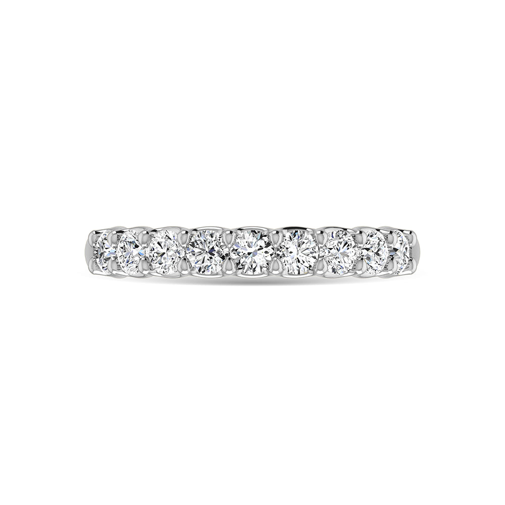 14K White Gold Diamond 1 1/3 Ct.Tw. Round Shape Half Way Band