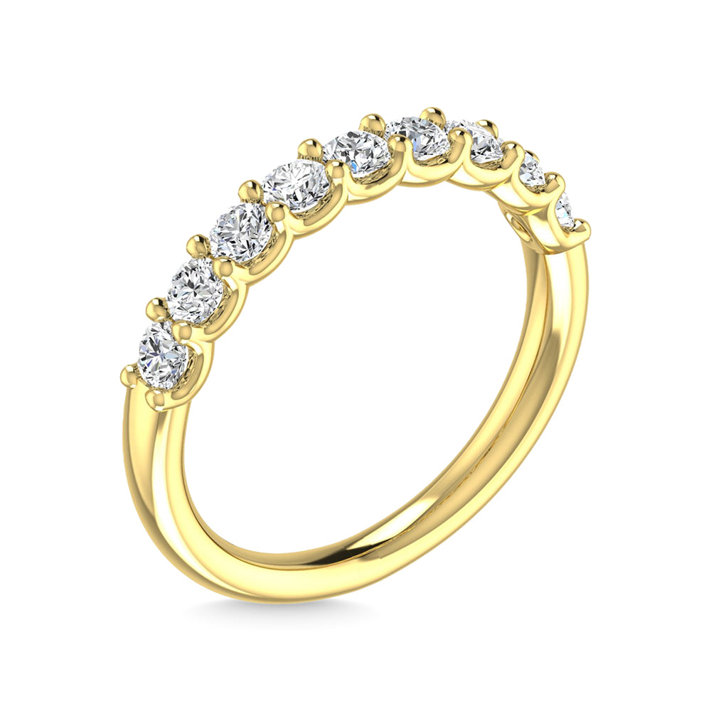 14K White Gold Diamond 1 3/4 Ct.Tw. Round Shape Half Way wedding Band (size 6.5)