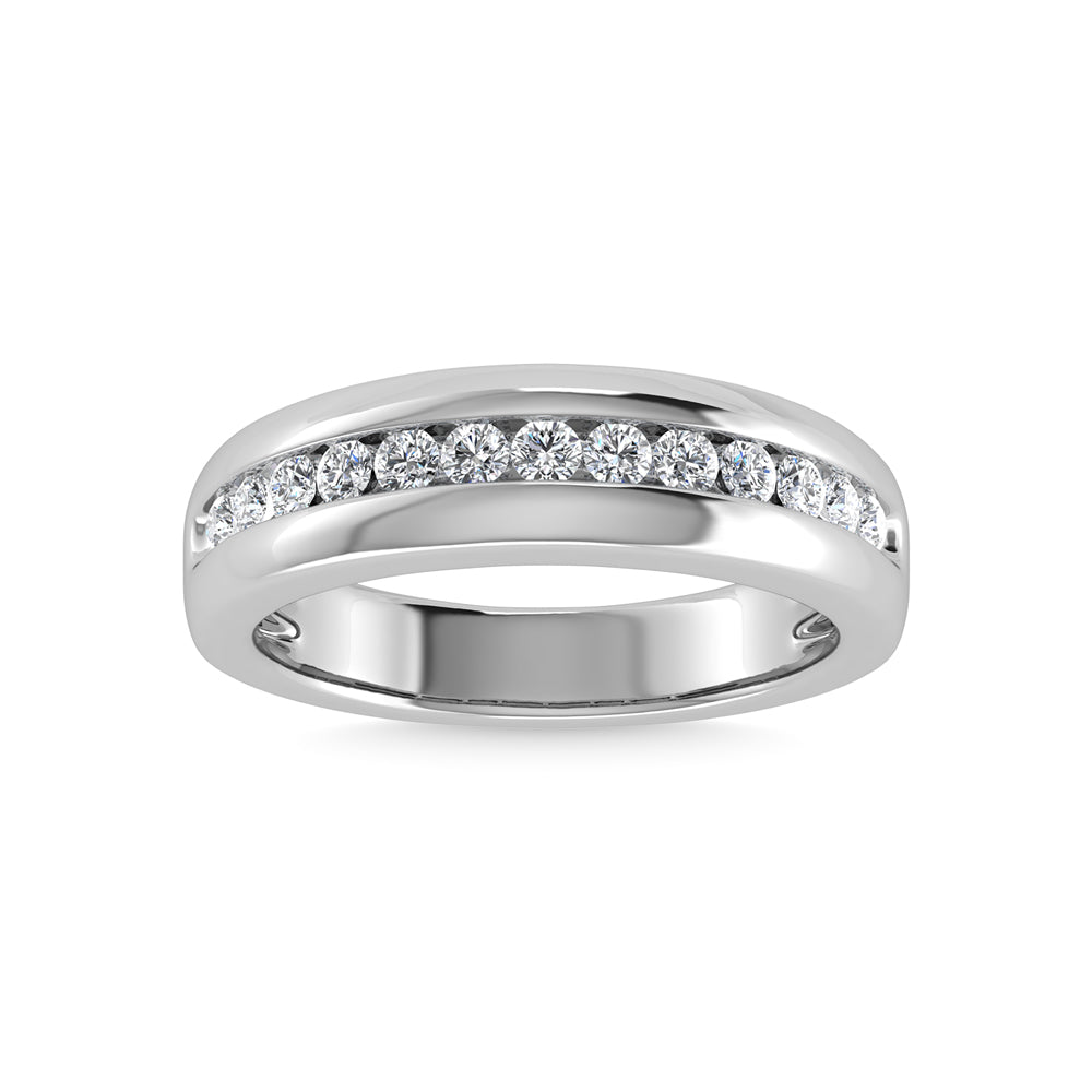 10K White Gold Lab Grown Diamond 1/2 Ct.Tw. Channel Set Wedding Band