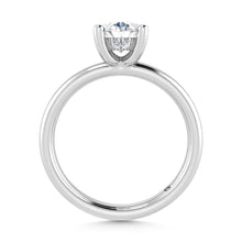 14K White Gold Lab Grown Diamond  1 Ct.Tw. Plain Shank Oval Shape Hidden Halo Engagement Ring