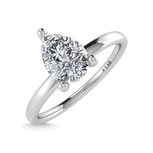 14K White Gold Lab Grown Diamond  1 1/2 Ct.Tw. Plain Shank Pear Shape Hidden Halo Engagement Ring