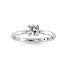 14K White Gold Lab Grown Diamond 1 Ct.Tw. Round Shape Hidden Halo Engagement Ring