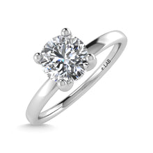 14K White Gold Lab Grown Diamond 1 Ct.Tw. Round Shape Hidden Halo Engagement Ring