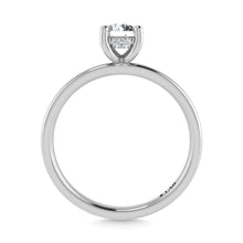14K White Gold Lab Grown Diamond 1 Ct.Tw. Round Shape Hidden Halo Engagement Ring