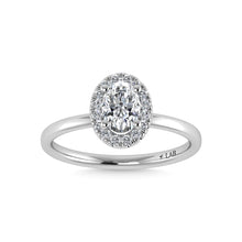 14K White Gold Lab Grown Diamond 1 1/6 Ct.Tw. Oval Shape Hidden Halo Engagement Ring