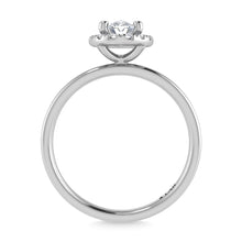 14K White Gold Lab Grown Diamond 1 1/6 Ct.Tw. Oval Shape Hidden Halo Engagement Ring