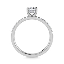 14K White Gold Lab Grown Diamond 7/8 Ct.Tw. Oval Shape Hidden Halo Engagement Ring