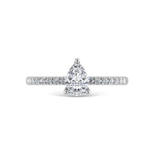 14K White Gold Lab Grown Diamond 1 1/5 Ct.Tw. Pear Shape Hidden Halo Engagement Ring