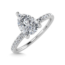14K White Gold Lab Grown Diamond 7/8 Ct.Tw. Pear Shape Hidden Halo Engagement Ring
