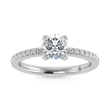 14K White Gold Lab Grown Diamond 1 3/4 Ct.Tw. Round Shape Hidden Halo Engagement Ring