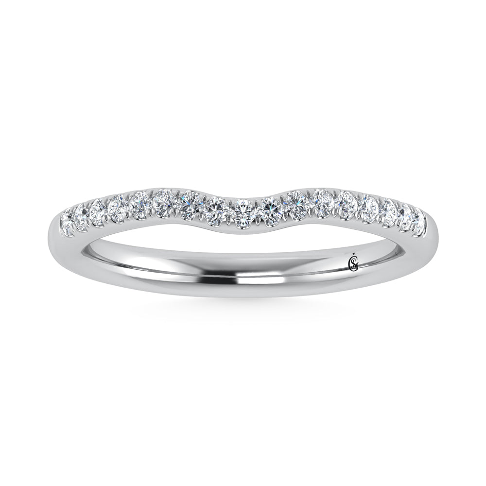 14K White Gold Lab Grown Diamond 1/6 Ct.Tw. Wedding Band