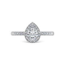 14K White Gold Lab Grown Diamond  1 Ct.Tw. Shank Pear Shape Halo Engagement Ring