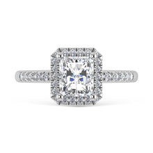 14K White Gold Lab Grown Diamond 1 3/4 Ct.Tw. Radiant Shape Halo Engagement Ring  (Center 1 1/2 ct)
