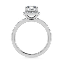 14K White Gold Lab Grown Diamond 1 3/4 Ct.Tw. Radiant Shape Halo Engagement Ring  (Center 1 1/2 ct)