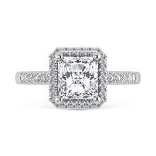 14K White Gold Lab Grown Diamond 2 1/4 Ct.Tw. Radiant Shape Halo Engagement Ring (Center 2 ct)