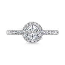 14K White Gold Lab Grown Diamond  3 1/3 Ct.Tw. Shank Round Shape Halo Engagement Ring