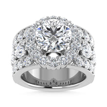 14K  White Gold Lab Grown Diamond 4 Ct.Tw. ( 2 Ctw Center) Engagement Ring