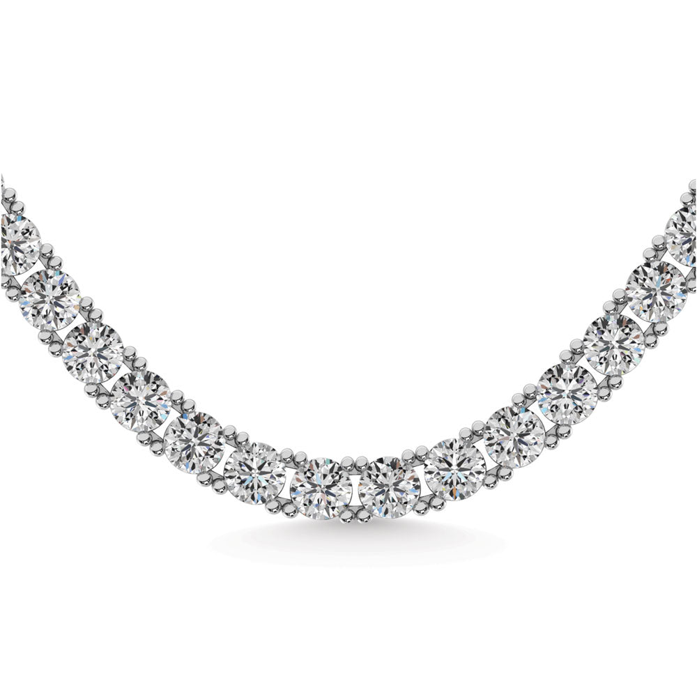 14K White Gold Lab Grown Diamond 4 Ct.Tw. Tennies Necklace 17"