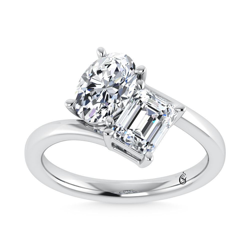 14K White Gold Lab Grown Diamond 2 Ct.Tw. Solitaire Engagement Ring