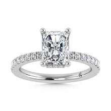 14K White Gold Lab Grown Diamond 1 7/8 Ct.Tw. Hidden Halo Engagement Ring (Center Radiant)