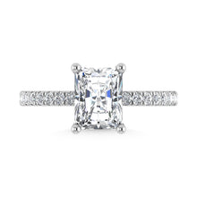 14K White Gold Lab Grown Diamond 1 7/8 Ct.Tw. Hidden Halo Engagement Ring (Center Radiant)