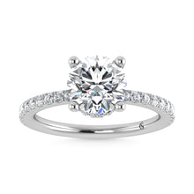14K White Gold Lab Grown Diamond 1 7/8 Ct.Tw. Hidden Halo Engagement Ring (Center Round)