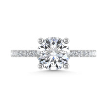 14K White Gold Lab Grown Diamond 1 7/8 Ct.Tw. Hidden Halo Engagement Ring (Center Round)