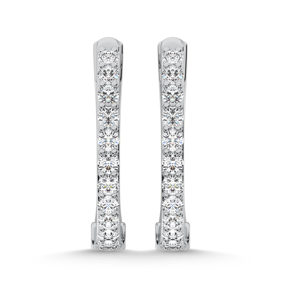 10K Yellow Gold Lab Grown Diamond 1/5 Ct.Tw. Hoop Earrings