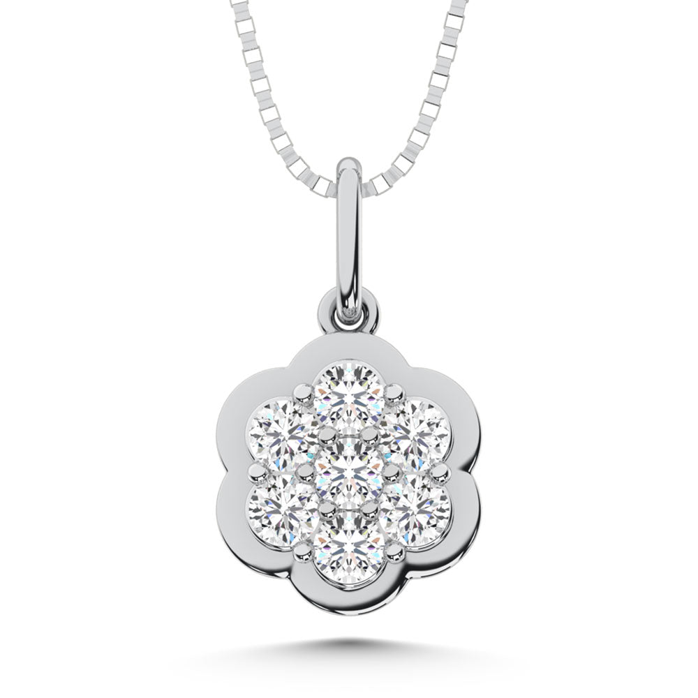 10K White Gold Lab Grown Diamond 1/5 Ct.Tw. Fashion Pendant