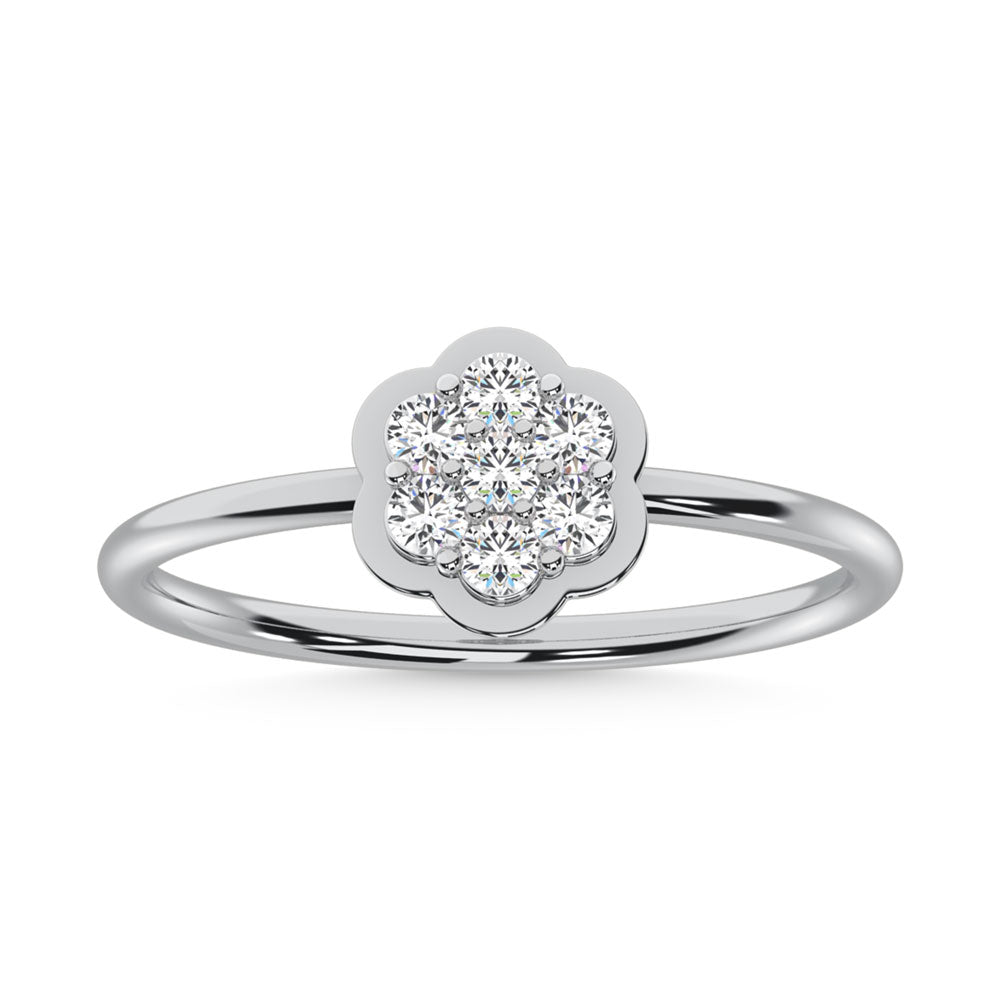 10K White Gold Lab Grown Diamond 1/5 Ct.Tw. Fashion Ring