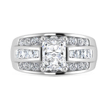 14K White Gold Lab Grown Diamond 3 7/8 Ct.Tw. Radiant Shape Engagement Ring (Center 2CT)