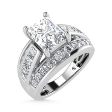 14K White Gold Lab Grown Diamond 3 7/8 Ct.Tw. Radiant Shape Engagement Ring (Center 2CT)
