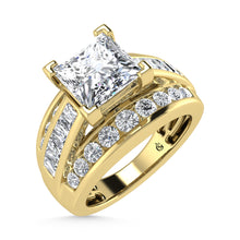 14K Yellow Gold Lab Grown Diamond 2 7/8 Ct.Tw. Princess Shape Engagement Ring (Center 2CT)