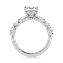 14K White Gold Lab Grown Diamond 3 5/8 Ct.Tw. Marquise and Round Shape Halo Engagement Ring (Center Radiant)