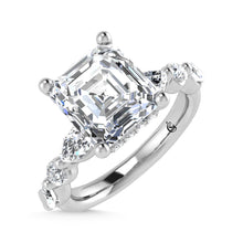 14K White Gold Lab Grown Diamond 3 5/8 Ct.Tw. Marquise and Round Shape Halo Engagement Ring (Center Radiant)