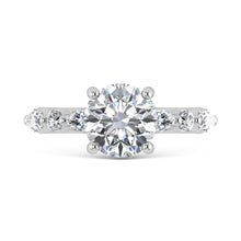 14K White Gold Lab Grown Diamond 3 5/8 Ct.Tw. Marquise and Round Shape Halo Engagement Ring (Center Round)