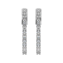 14K White Gold Lab Grown Diamond 1/2 Ct.Tw. In and Out Hoop Earrings - thediamondsq