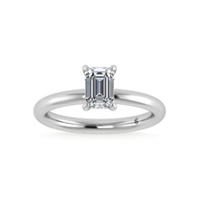 14K White Gold Lab Grown Diamond 1 1/20Ct.Tw. Emerald Shape Certified Engagement Ring (Center 1ct)